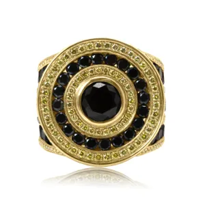 10k Yellow Gold 18.52ct Black and Yellow Diamond Ring