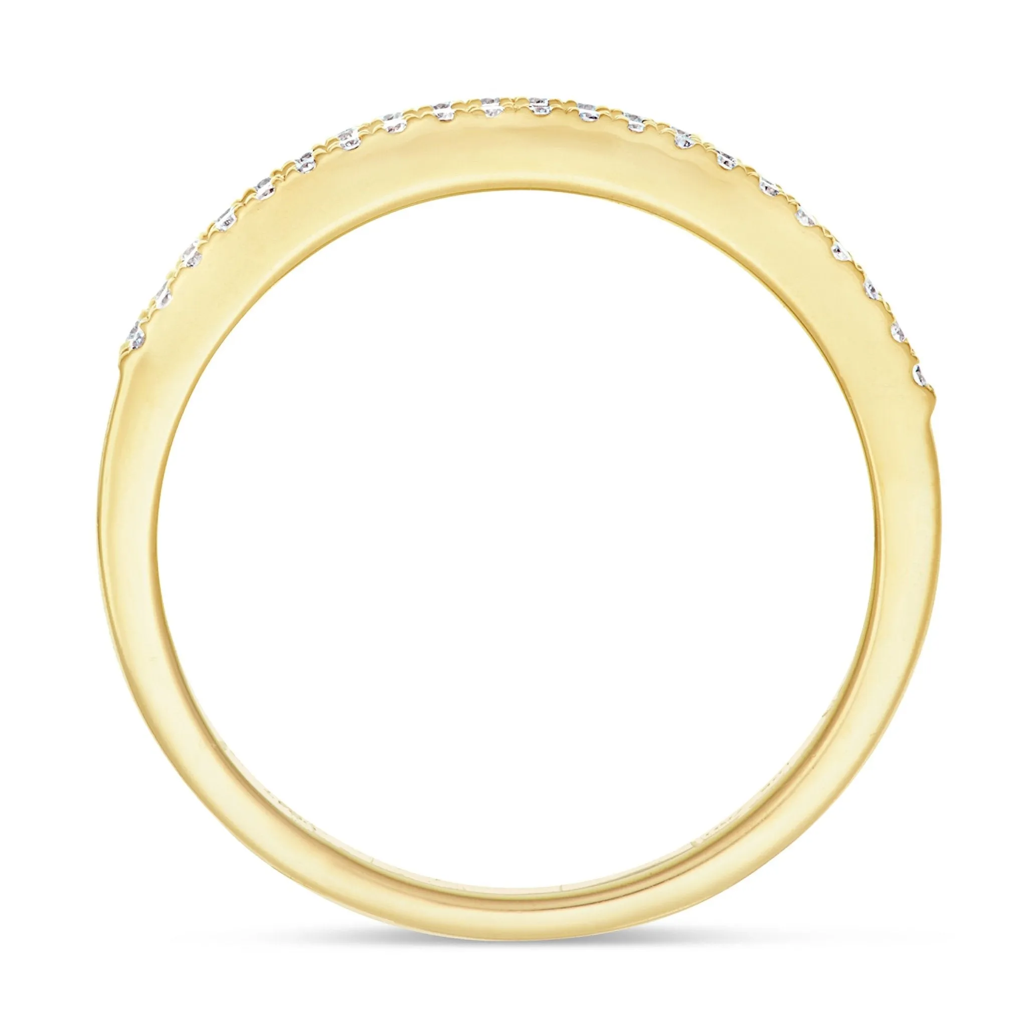 18K Yellow Gold 0.44ct Baguette Diamond Half Eternity Ring