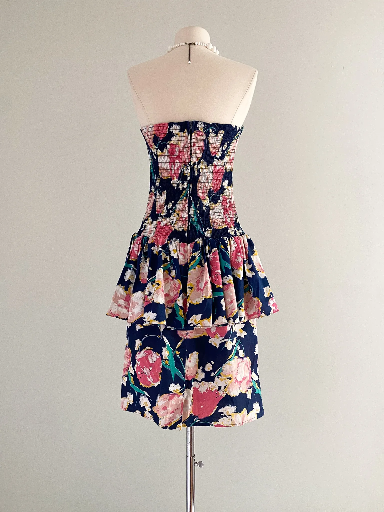 1980's My Michelle Floral Cotton Party Dress / Sz M