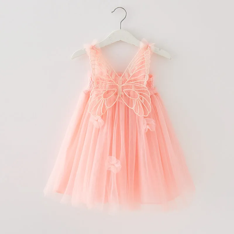 3D Butterfly Princess Dress With Lace Skirt