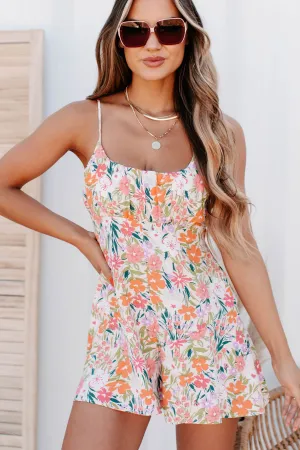 All In Fun Floral Romper (Blush)