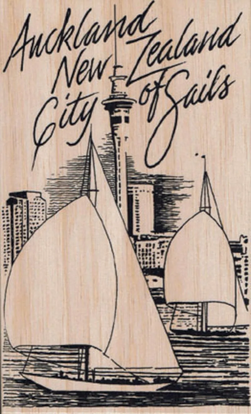 Auckland New Zealand Wooden Postcard