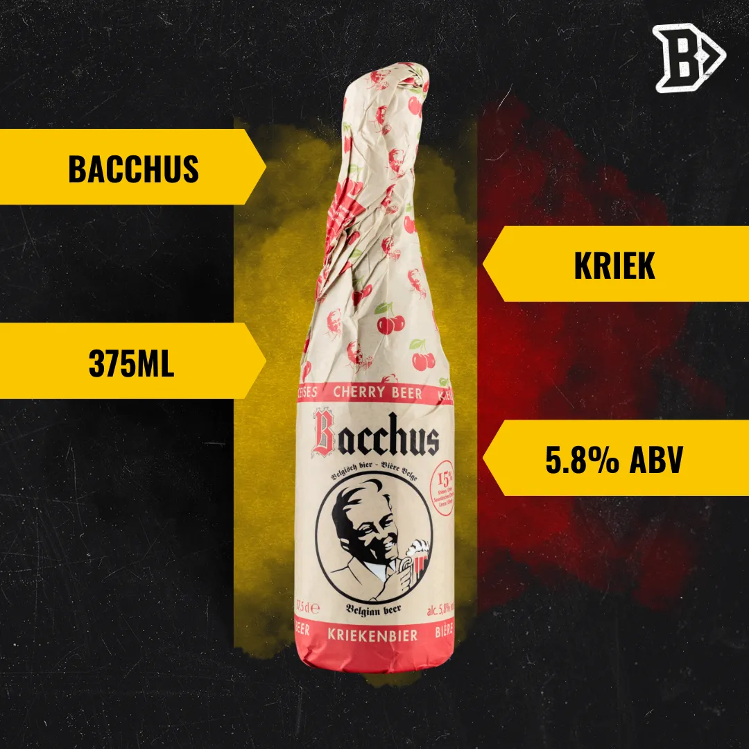 Bacchus Kriek (Cherry) Belgian Craft Beer Case 5.8% ABV - 375ml Bottles (12 Pack)