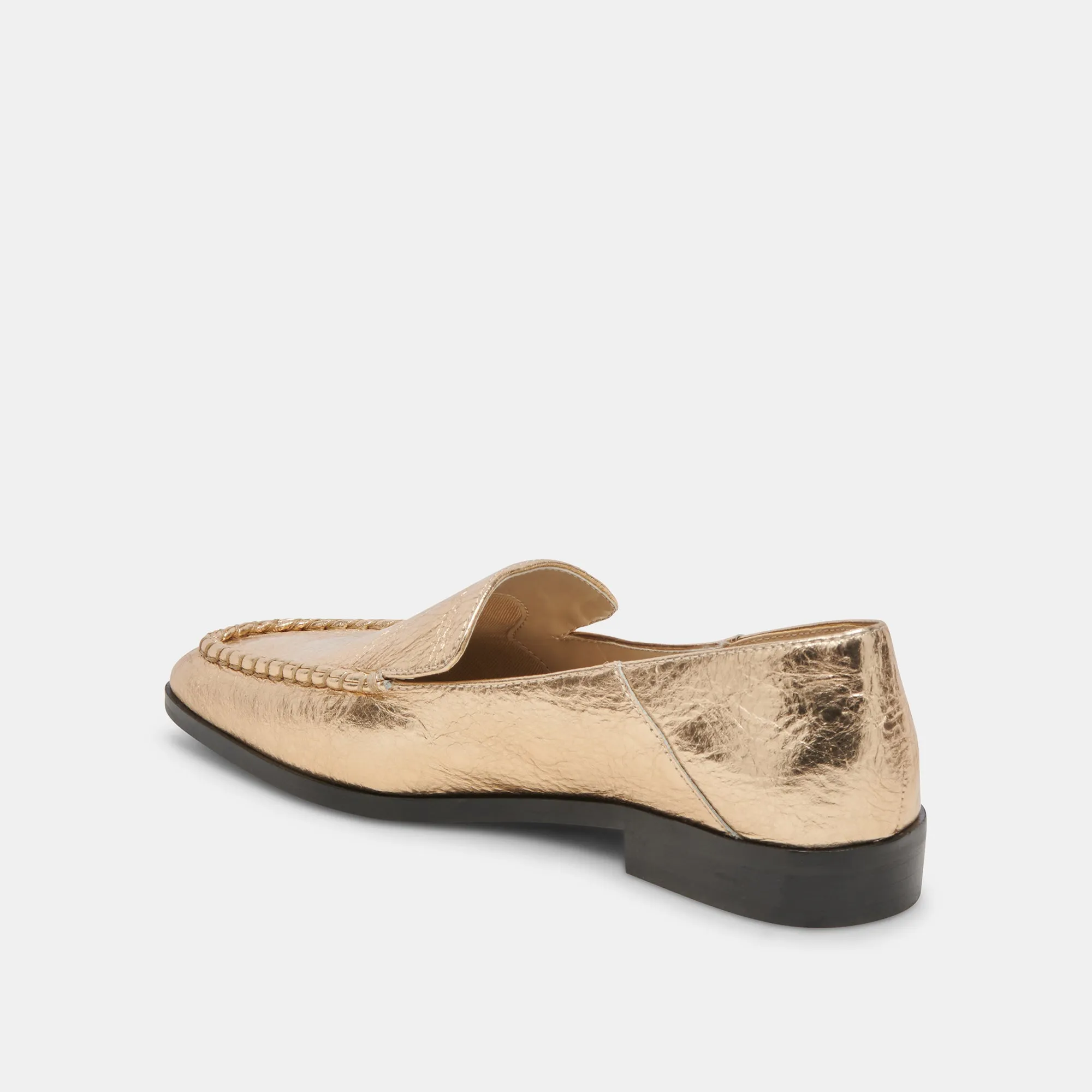 BENY FLATS GOLD DISTRESSED LEATHER