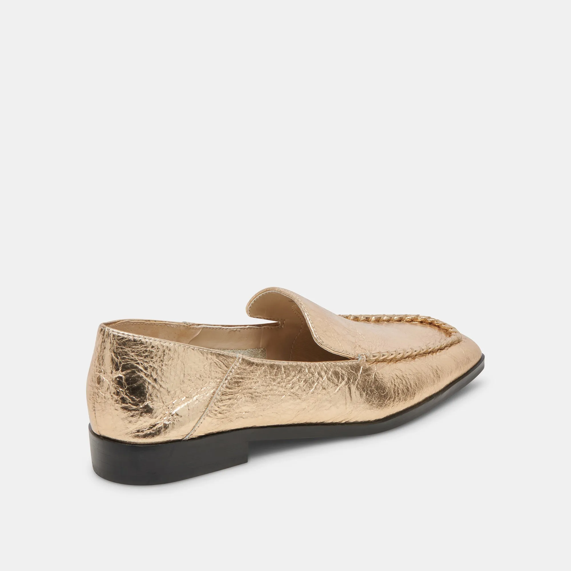 BENY FLATS GOLD DISTRESSED LEATHER