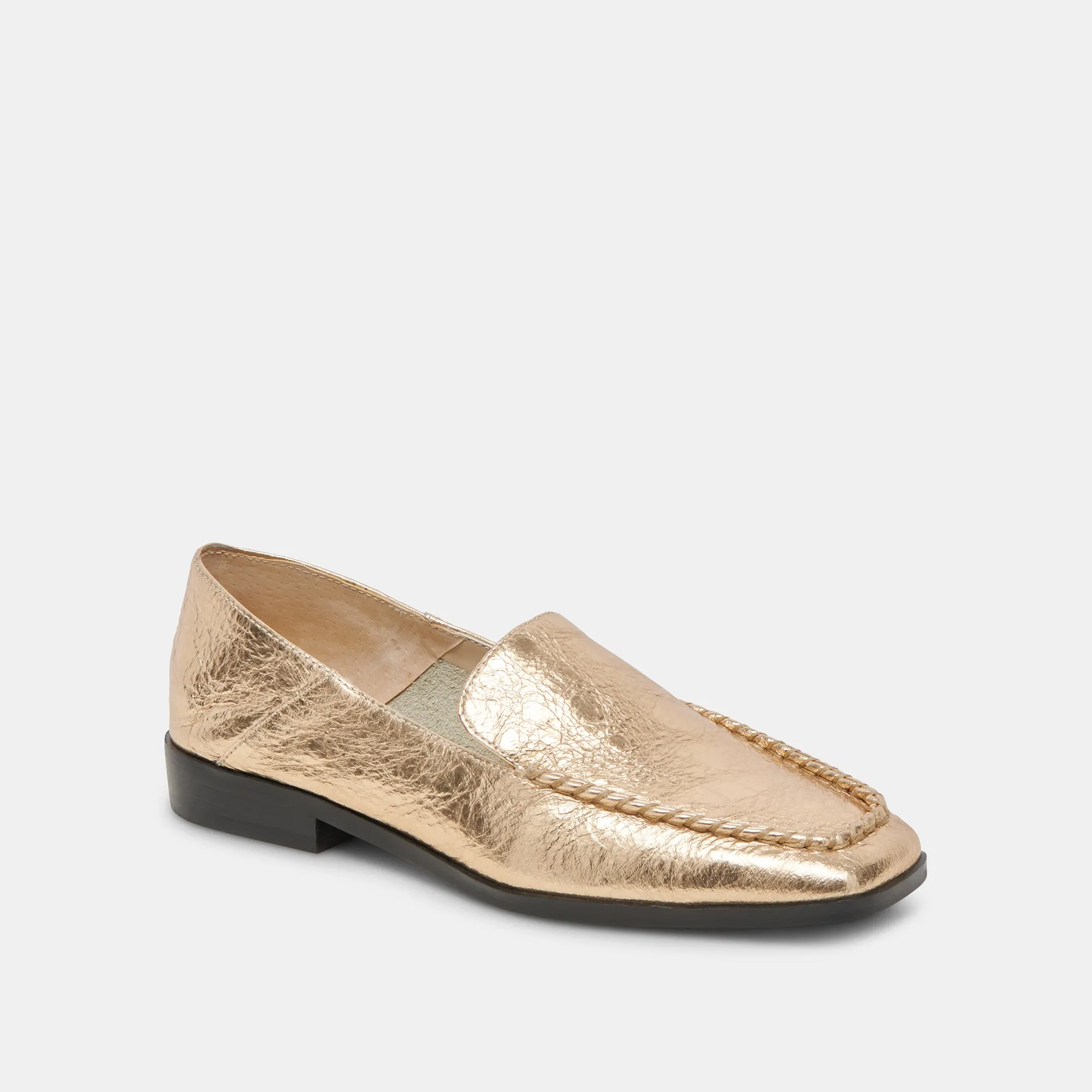 BENY FLATS GOLD DISTRESSED LEATHER