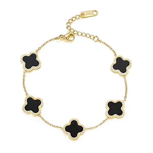 BerriesJam - Adjustable Cute Plated Lucky Clover Simple Bracelet