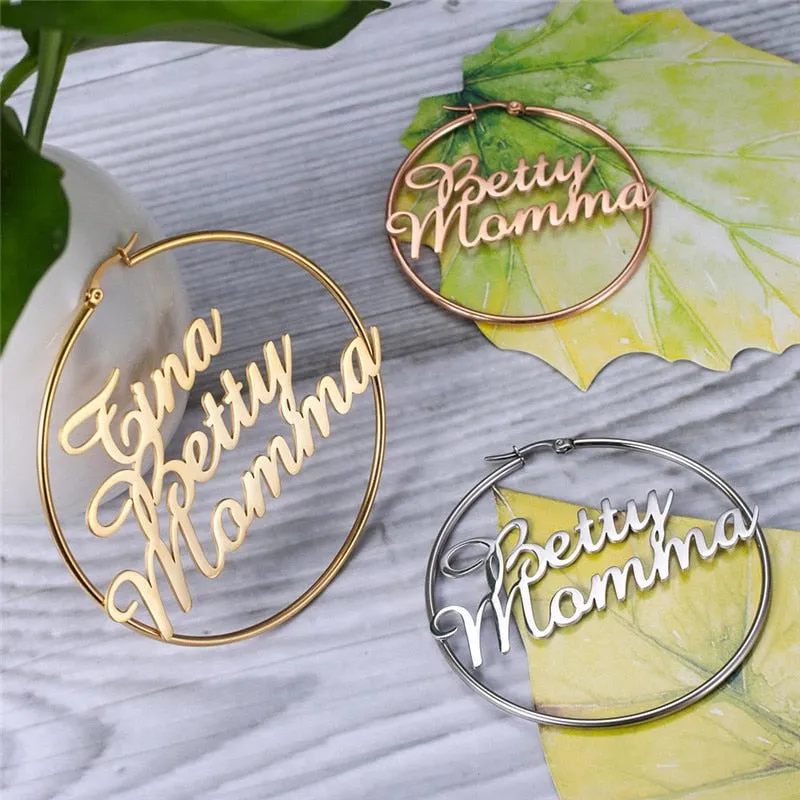 Best Nameplate Earring- Custom Hoop Name Earring