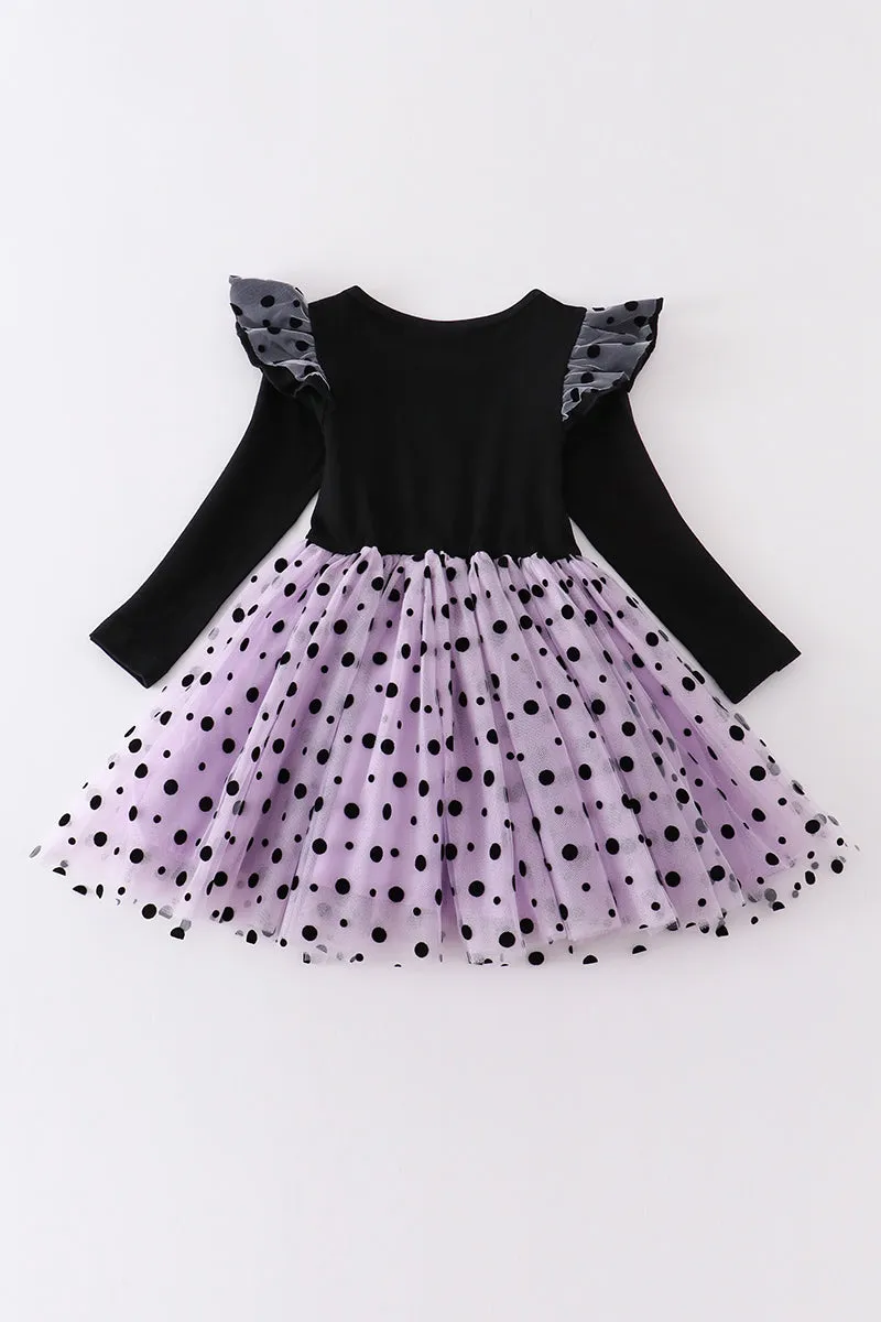 Black "BOO" ruffle dress