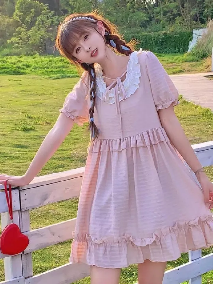 Bonnie Pastel Pink Oversized Kawaii Aesthetic Dress