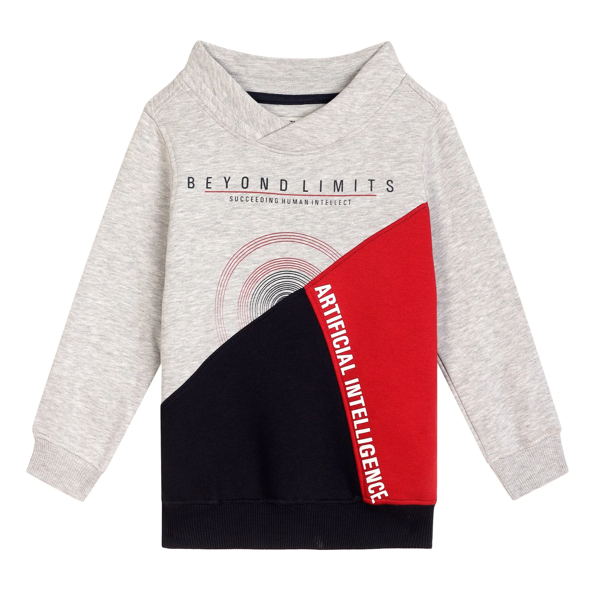 Cantabil Boys Grey Mélange Sweatshirt