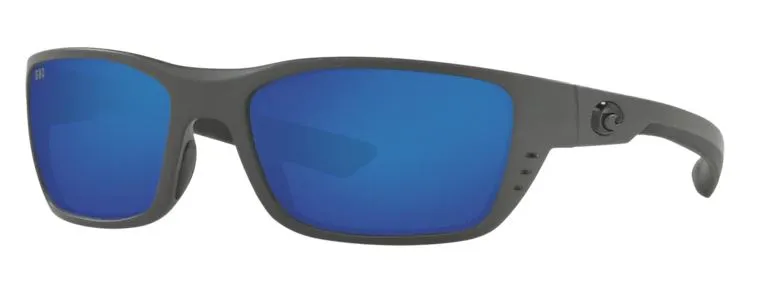 Costa Del Mar Whitetip Matte Gray Frame - Blue Mirror 580 Glass Lens - Polarized Sunglasses