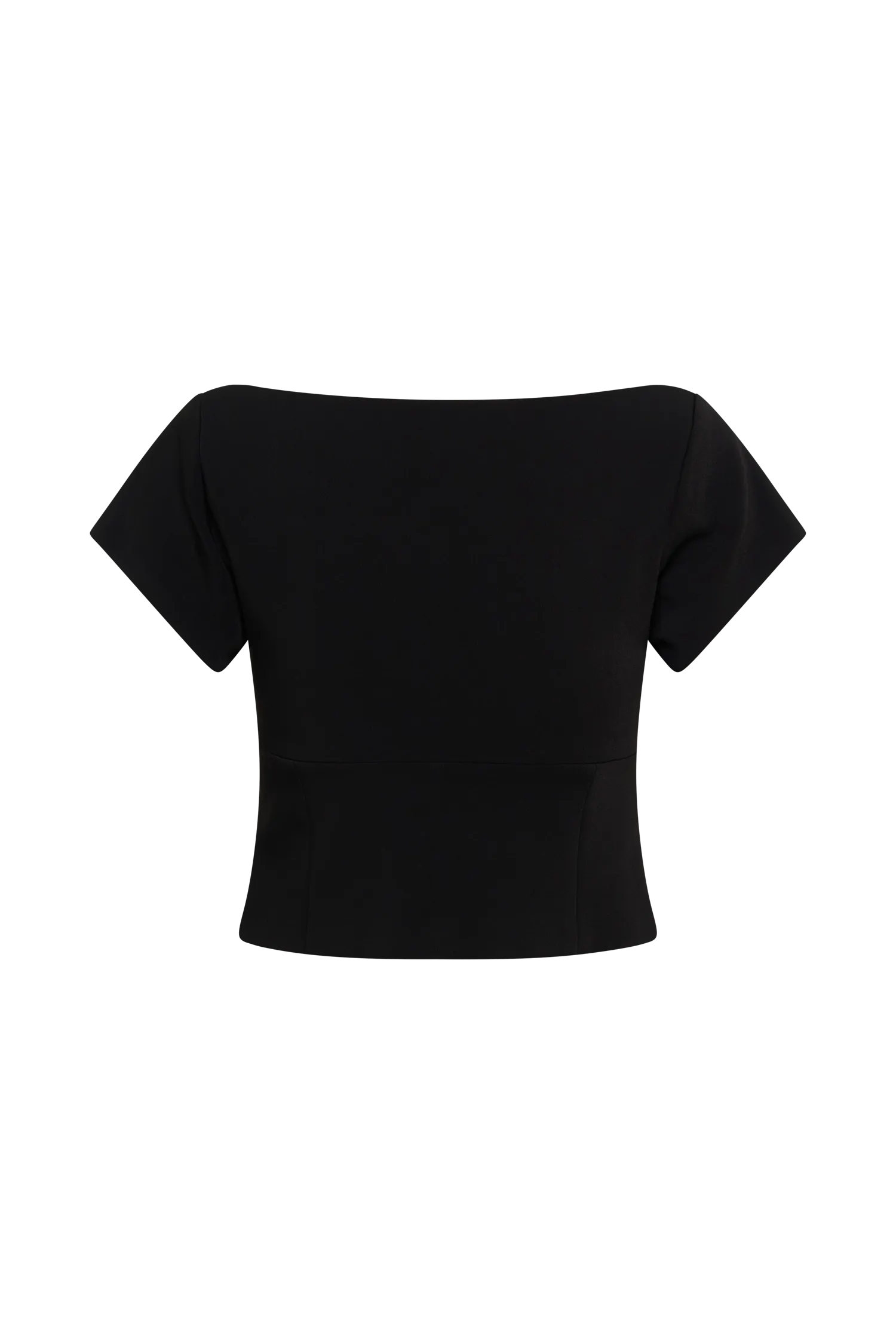 Ellis Cap Sleeve Longline Suiting Top - Black