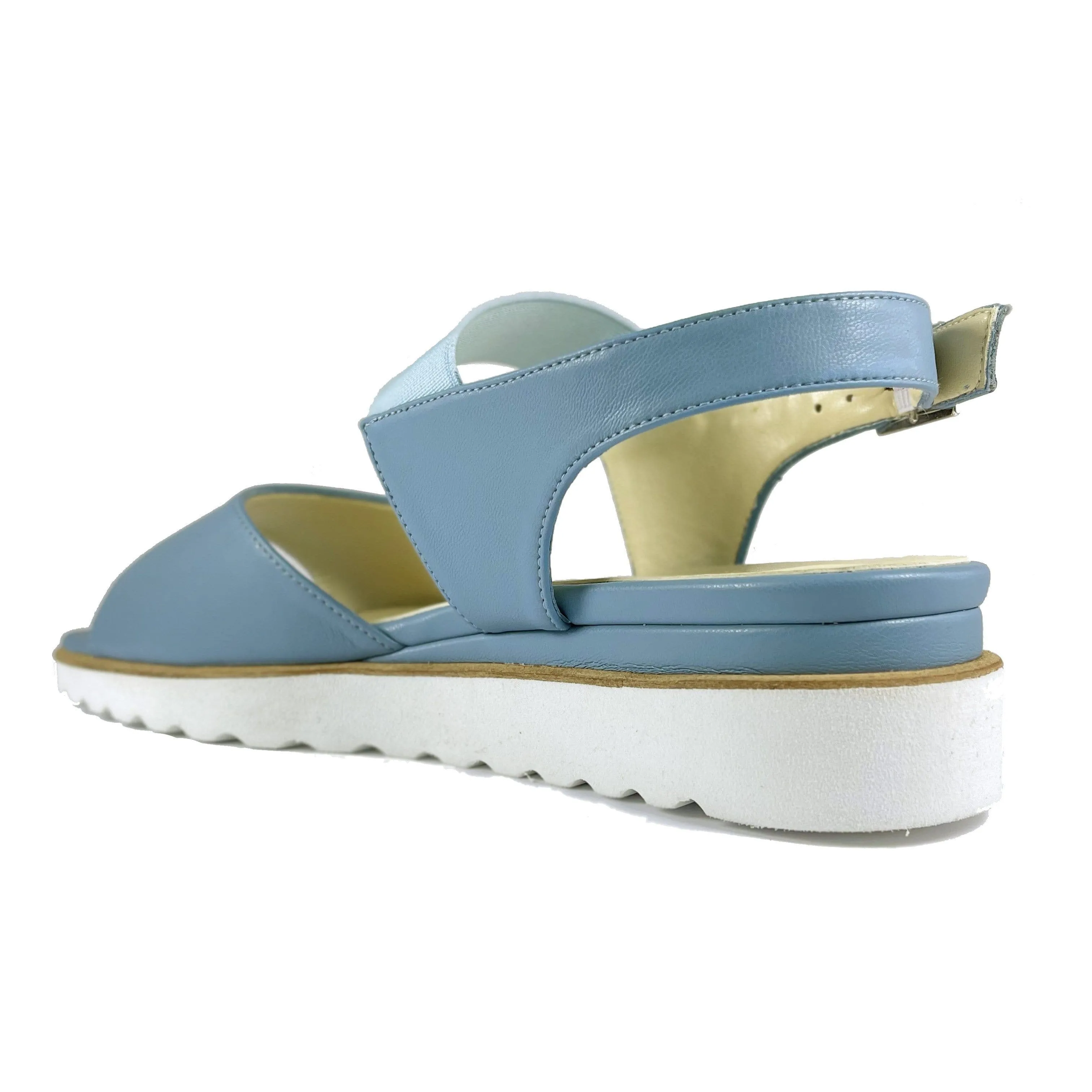 'Erica' low-platform vegan sandal by Zette Shoes - light blue