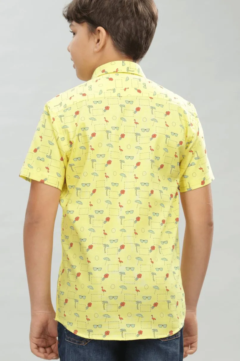 KIDS - Bright Yellow Desert Print - Half-Stain Proof Shirt