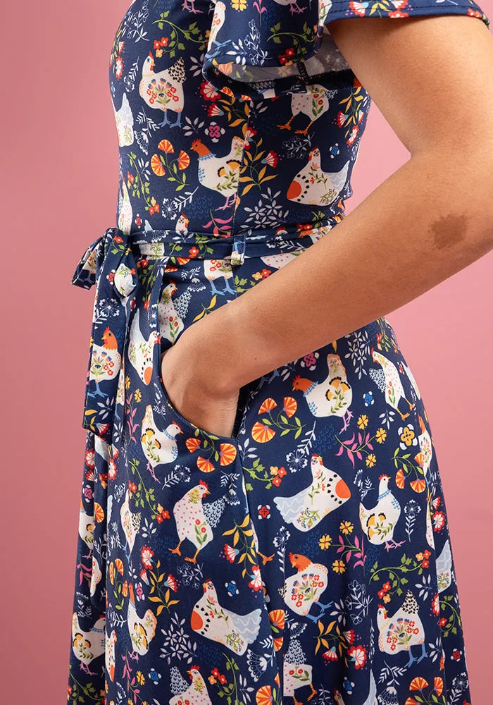 Mabel Pretty Hens Print Dress