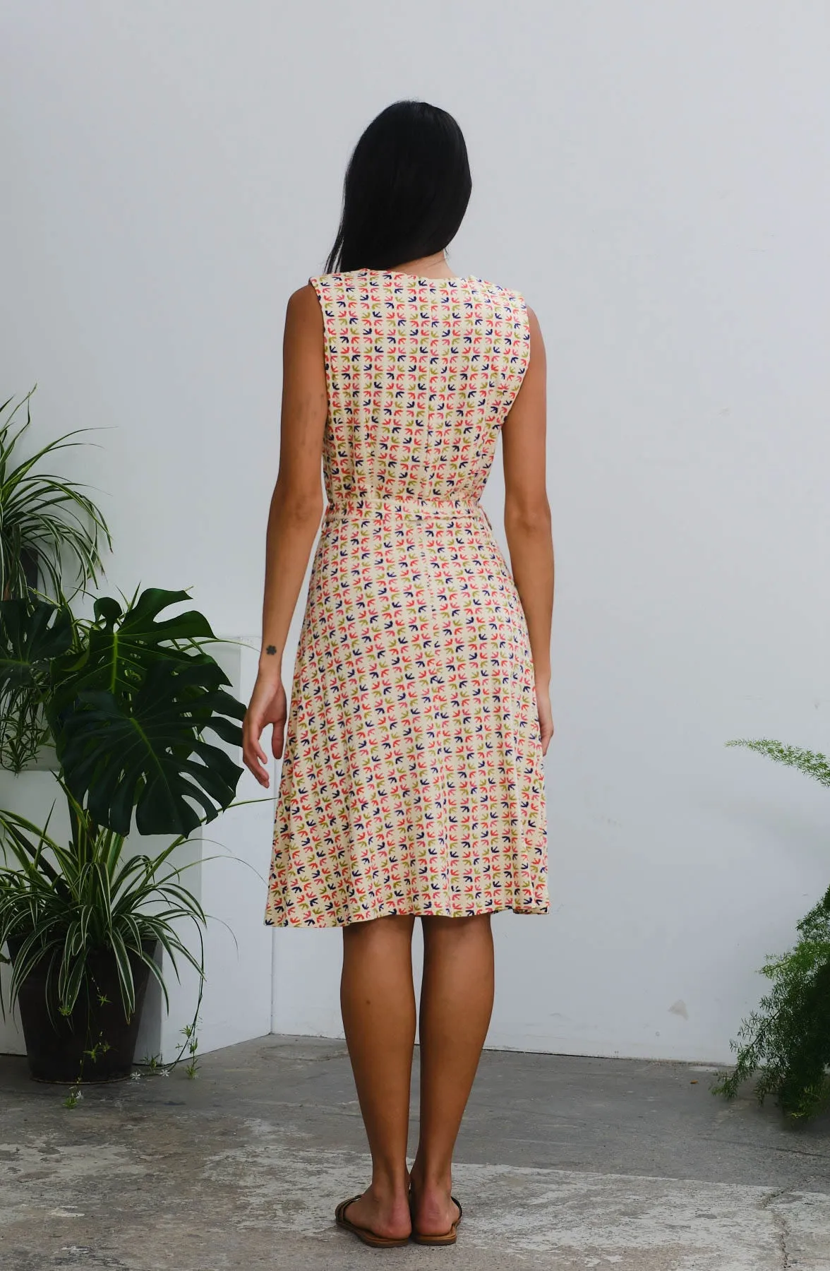 Madge Dress in Birds Print