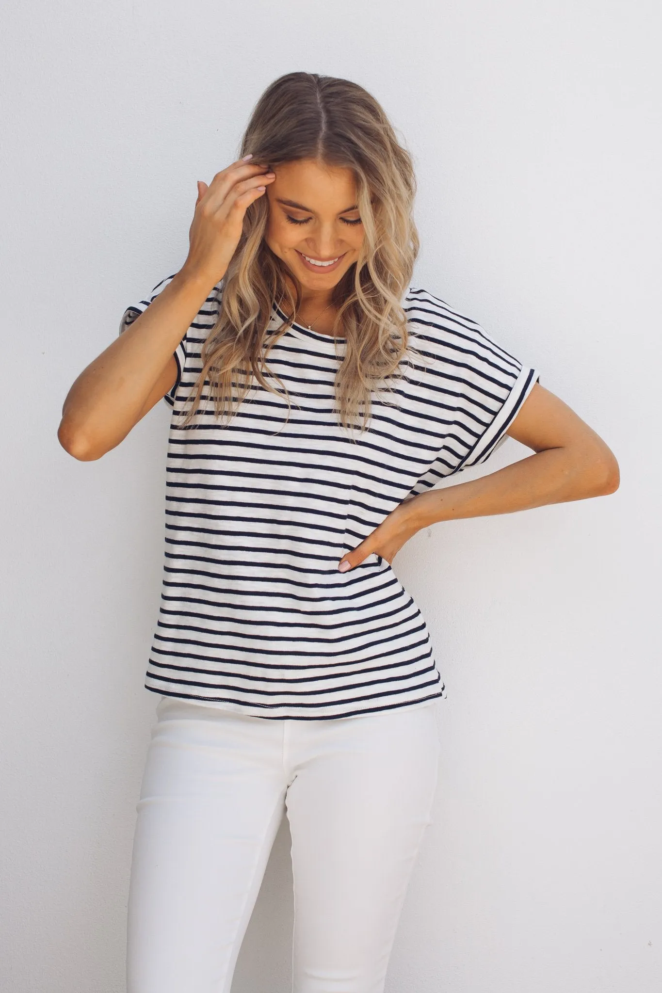 Nerida Tee - Navy Stripe