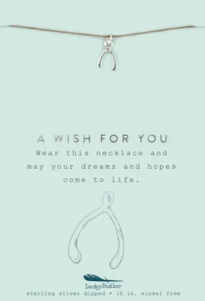 New Moon Silver Necklace - Wishbone