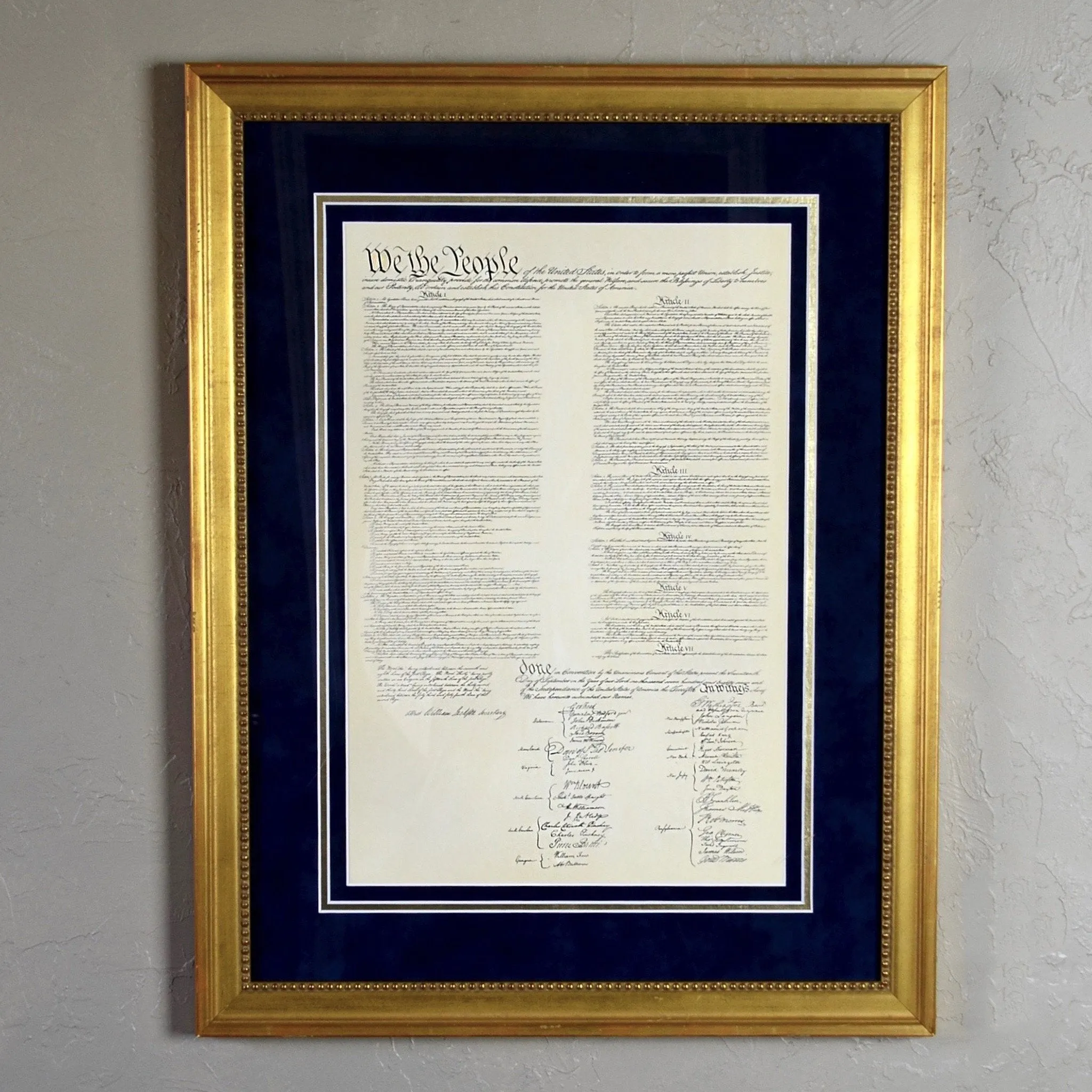 Premium Framed Charters of Freedom Bundle Antique Gold