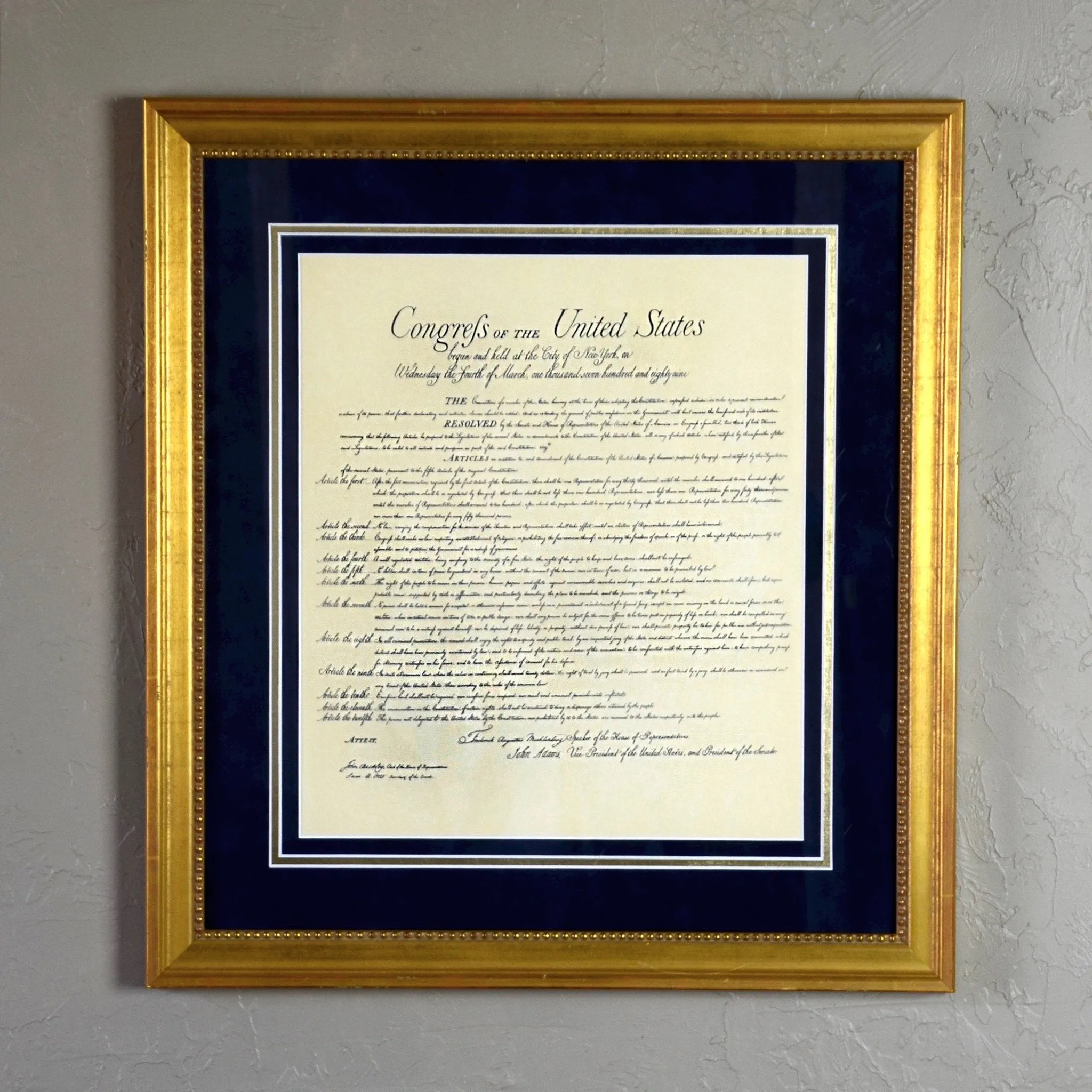 Premium Framed Charters of Freedom Bundle Antique Gold