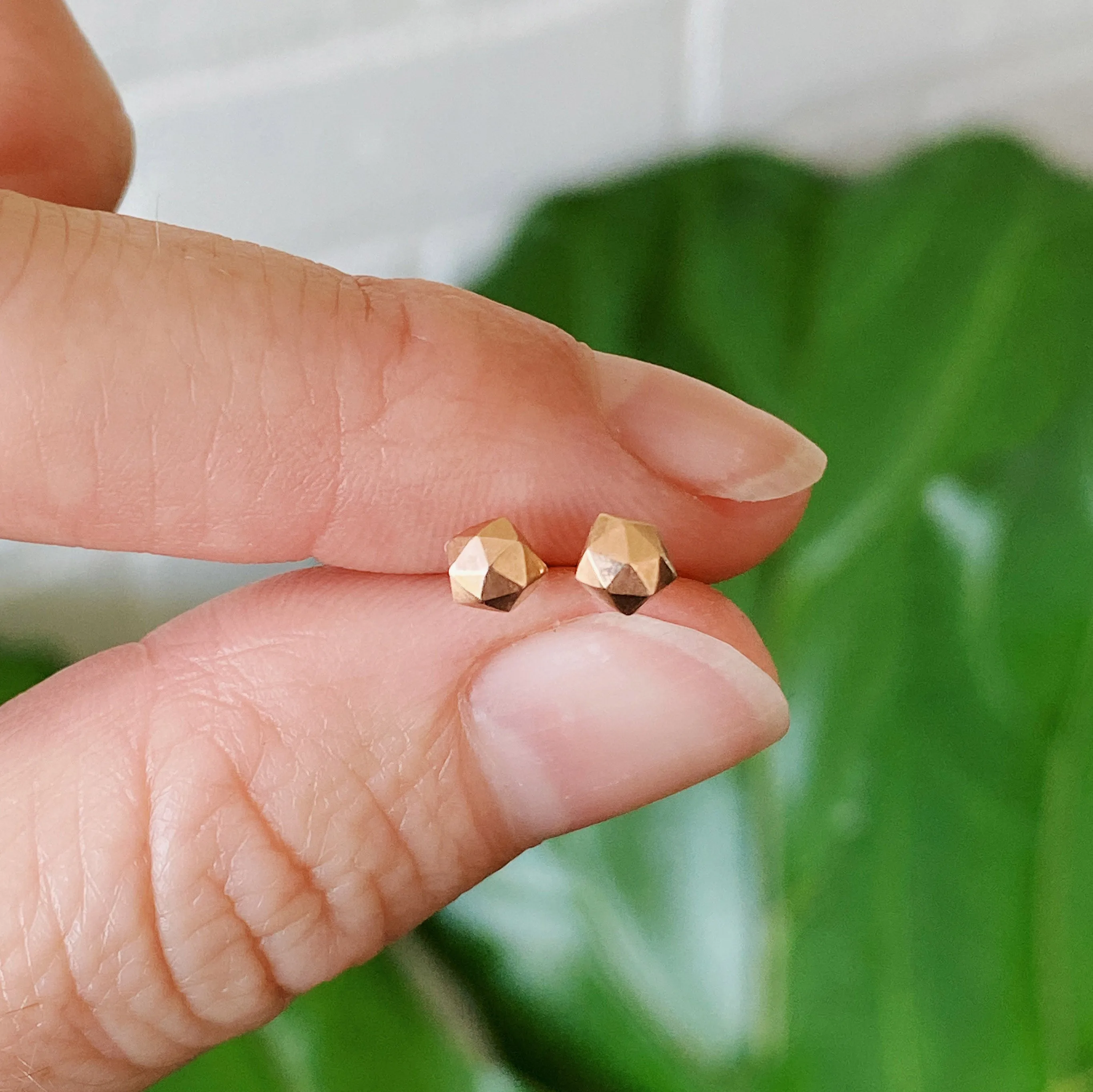 Rose Gold Micro Fragment Stud Earrings