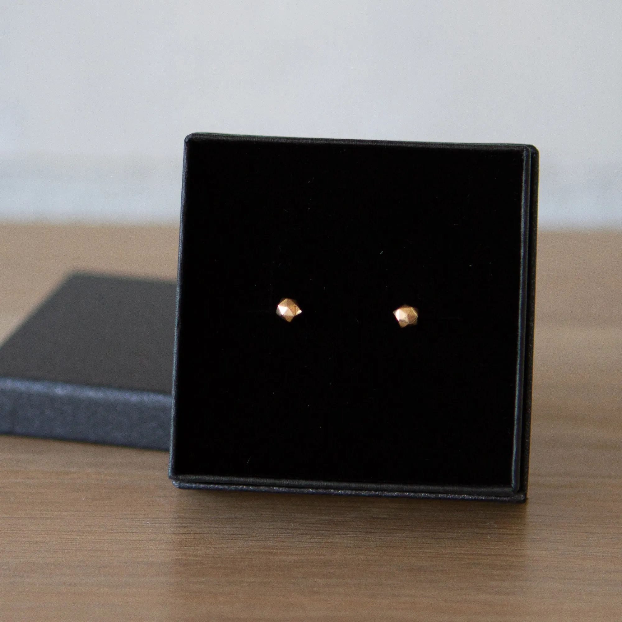 Rose Gold Micro Fragment Stud Earrings