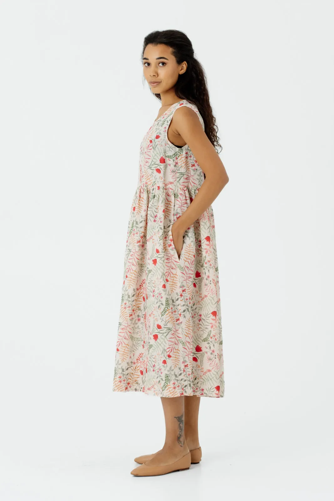 Smock Dress, Sleeveless, Whimsical Garden