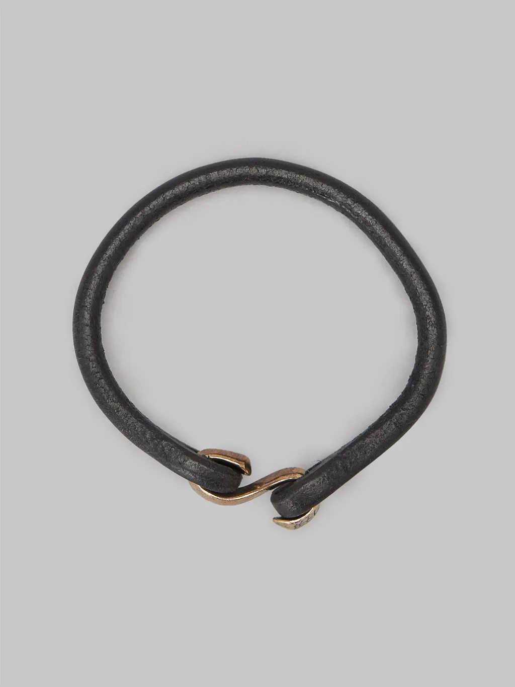 The Flat Head Leather & Silver Single Bracelet Black