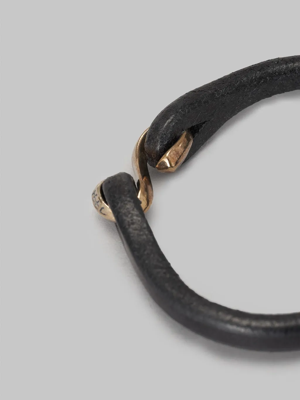 The Flat Head Leather & Silver Single Bracelet Black