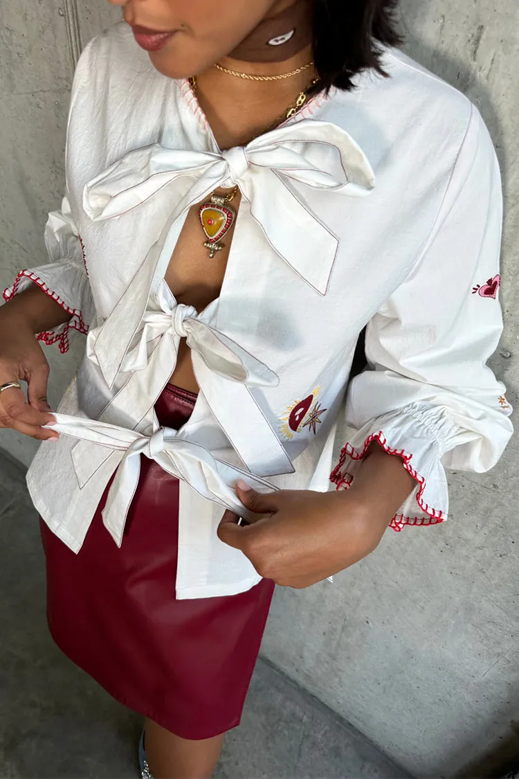 White Embroidered Mystical Shirt